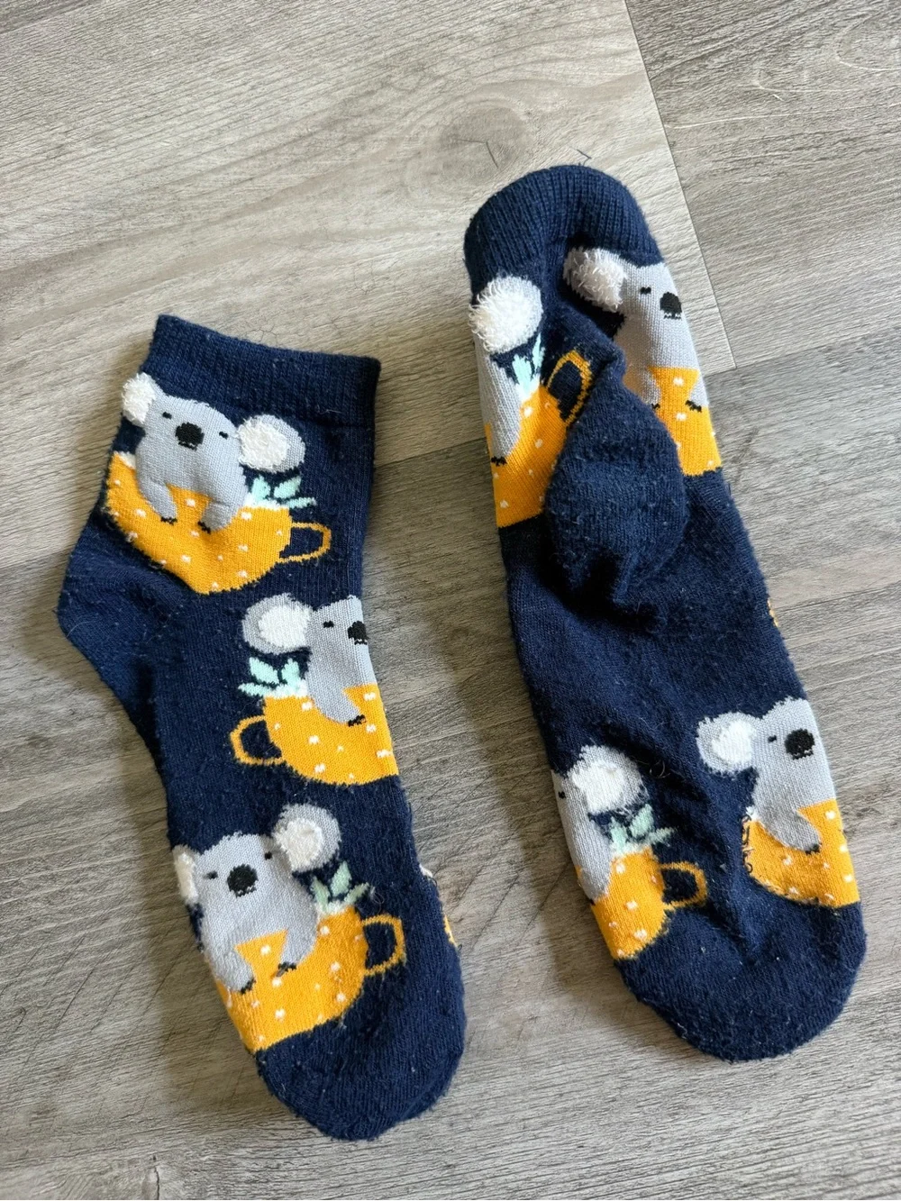 Koala Socks Navy Blue Gray Yellow Good Used Condition Women’s
